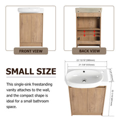 23" Freestanding Bathroom Vanity with Sink, Soft Close Doors