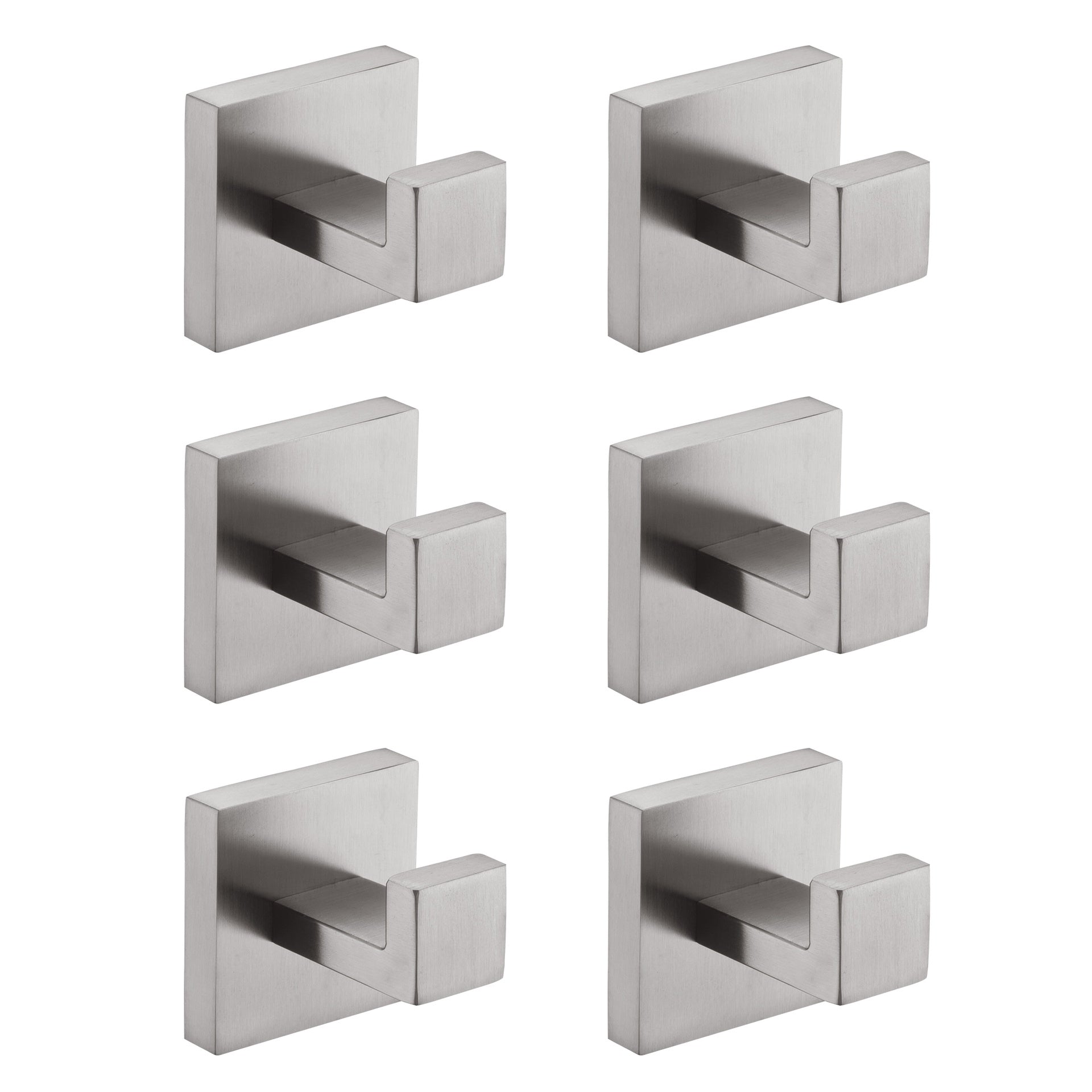6 Pack Wall-Mounted Stainless Steel Bathroom Towel Hooks/Coat Hooks for Bathroom, Bedroom, Kitchen
