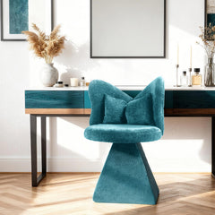 Vanity Chair with Butterfly Back,Swivel Accent Chair Dining Chairs,Makeup Stool for Bedroom Dressing Table,Suitable for Living Room,Dining Room,Study,Recreational Areas Blue