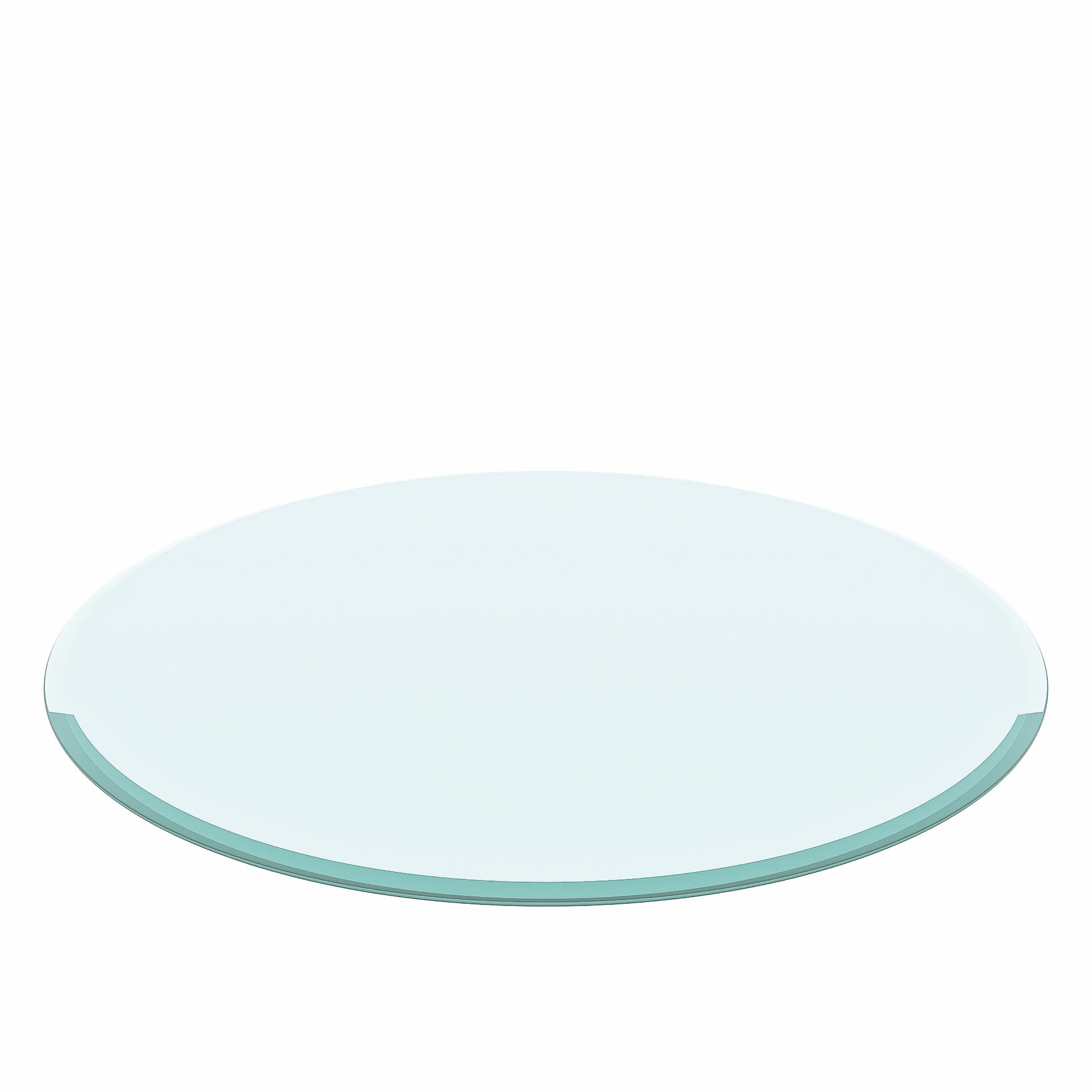 28" Inch Round Tempered Glass Table Top Clear Glass 2/5 Inch Thick Beveled Polished Edge
