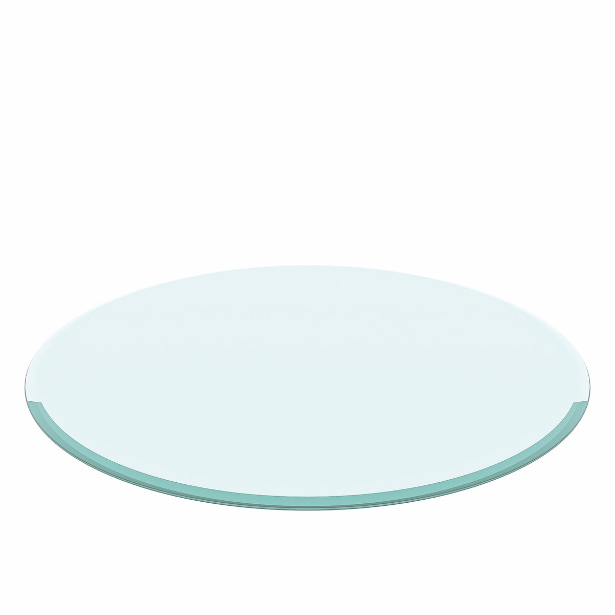28" Inch Round Tempered Glass Table Top Clear Glass 2/5 Inch Thick Beveled Polished Edge
