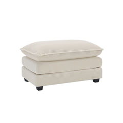 Ottoman Footstool in Corduroy Fabric, Can be Used with 2 Seater Sofas, 3 Seater Sofas and 4 Seater Sofas, Beige Corduroy Fabric
