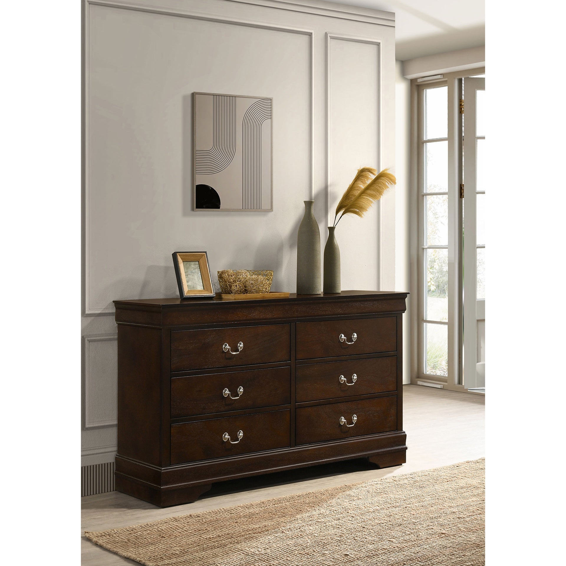 Frances Cappuccino 6-drawer Dresser