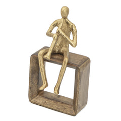 5.2x3.5x9.7" Musician Figure with Mango Wood Base