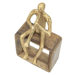 5.2x3.5x9.7" Musician Figure with Mango Wood Base