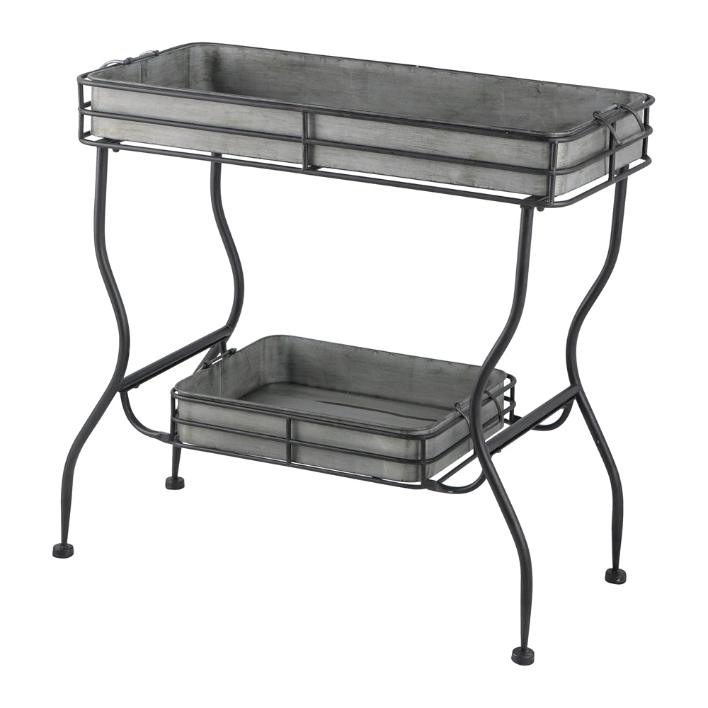 32x15x31" Maggie Galvanized Tray Table Accent Table