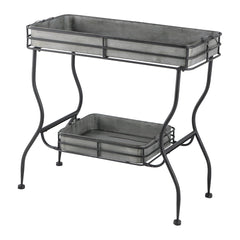 32x15x31" Maggie Galvanized Tray Table Accent Table