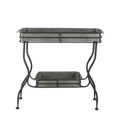 32x15x31" Maggie Galvanized Tray Table Accent Table