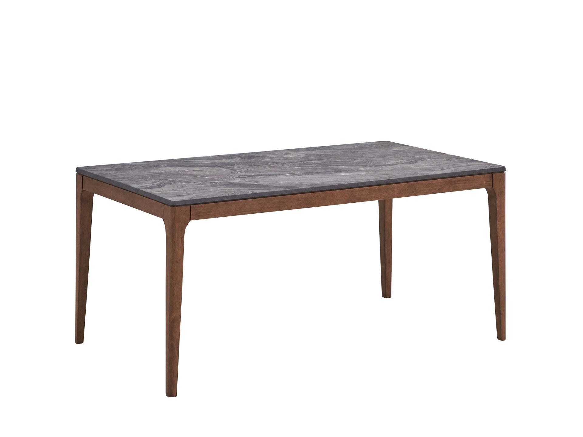 Bevis  Engineered Stone Top & Walnut Finish Dining Table