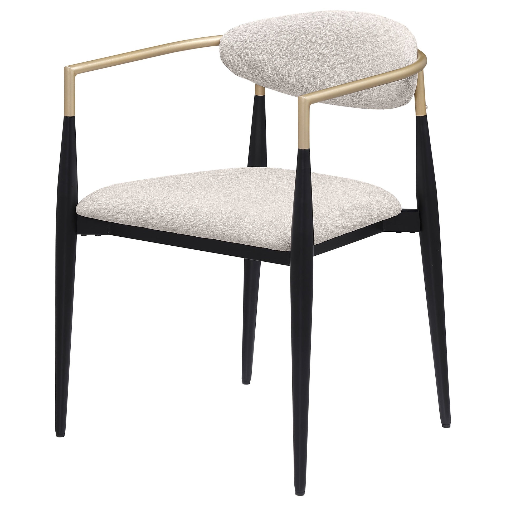 Mistra Beige Fabric Upholstered Dining Arm Chair (Set of 2)