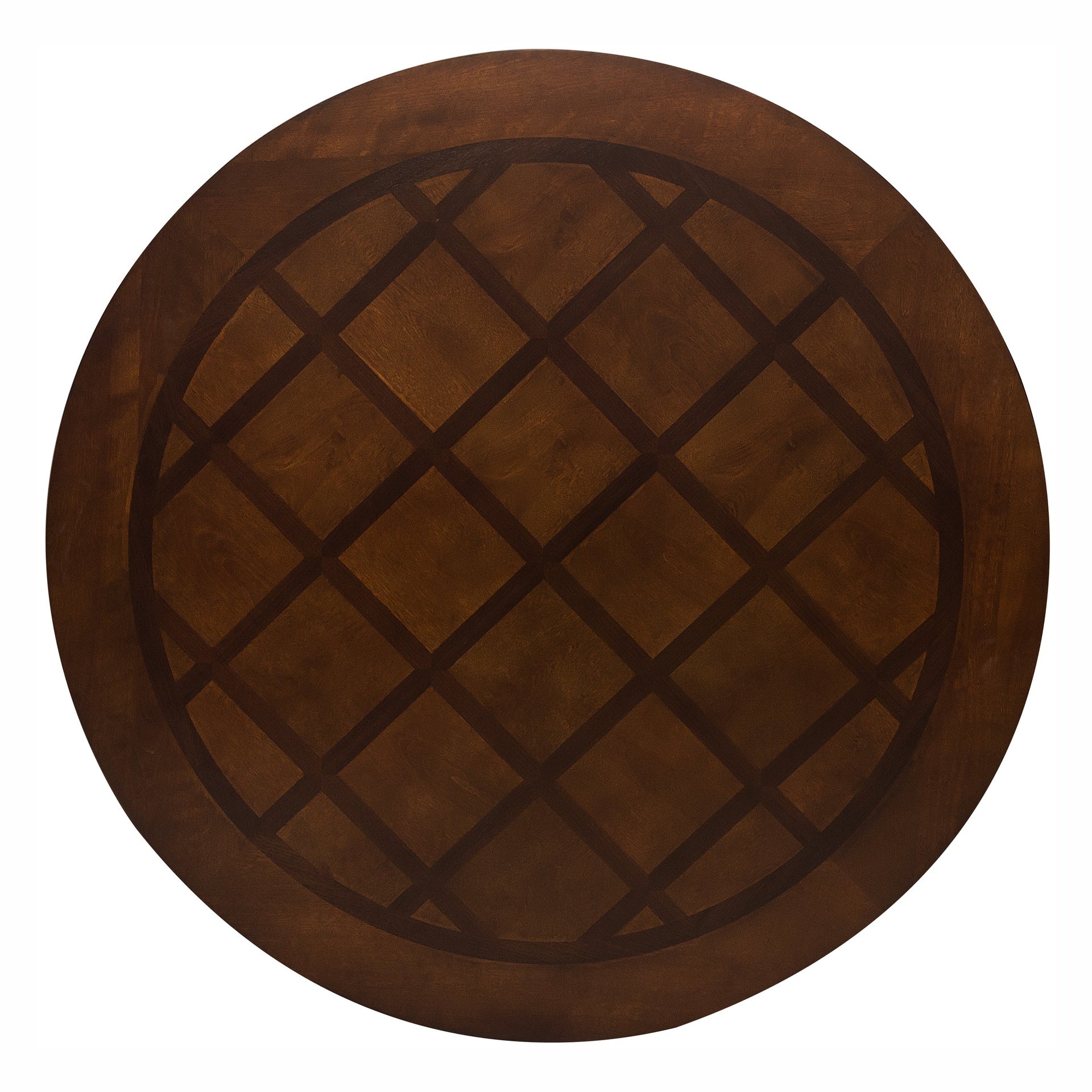 Traditional Dining Table 1pc Brown Cherry Finish Pedestal Base Round Table Dining Room Furniture