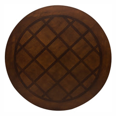 Traditional Dining Table 1pc Brown Cherry Finish Pedestal Base Round Table Dining Room Furniture