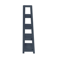Modern Traditional Bookcase 4-Shelves Sleek Blue Finish Wooden Furniture 1pc Display Rack