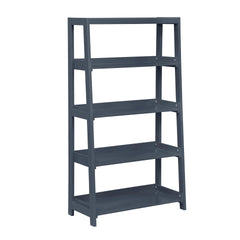 Modern Traditional Bookcase 4-Shelves Sleek Blue Finish Wooden Furniture 1pc Display Rack