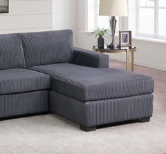 L-Shaped Sectional Sofa 2pc Square Arms Plastic Legs right Arm Chaise Left Arm Sofa Dark Gray Finish Primary Living Room