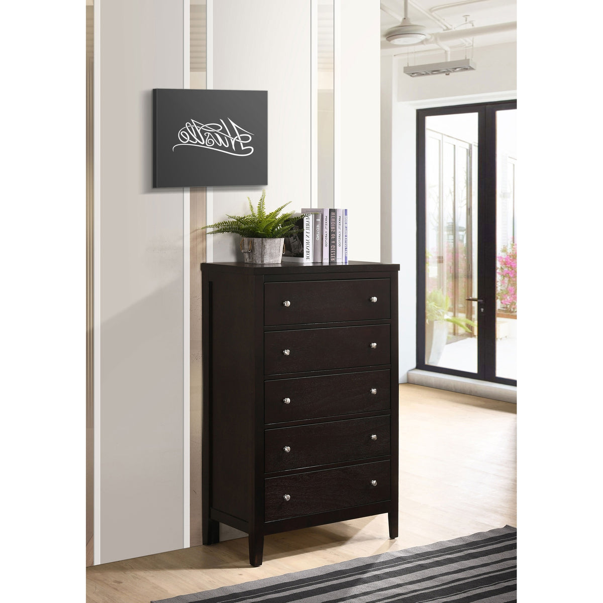 Payton Warm Brown 5-Drawer Chest