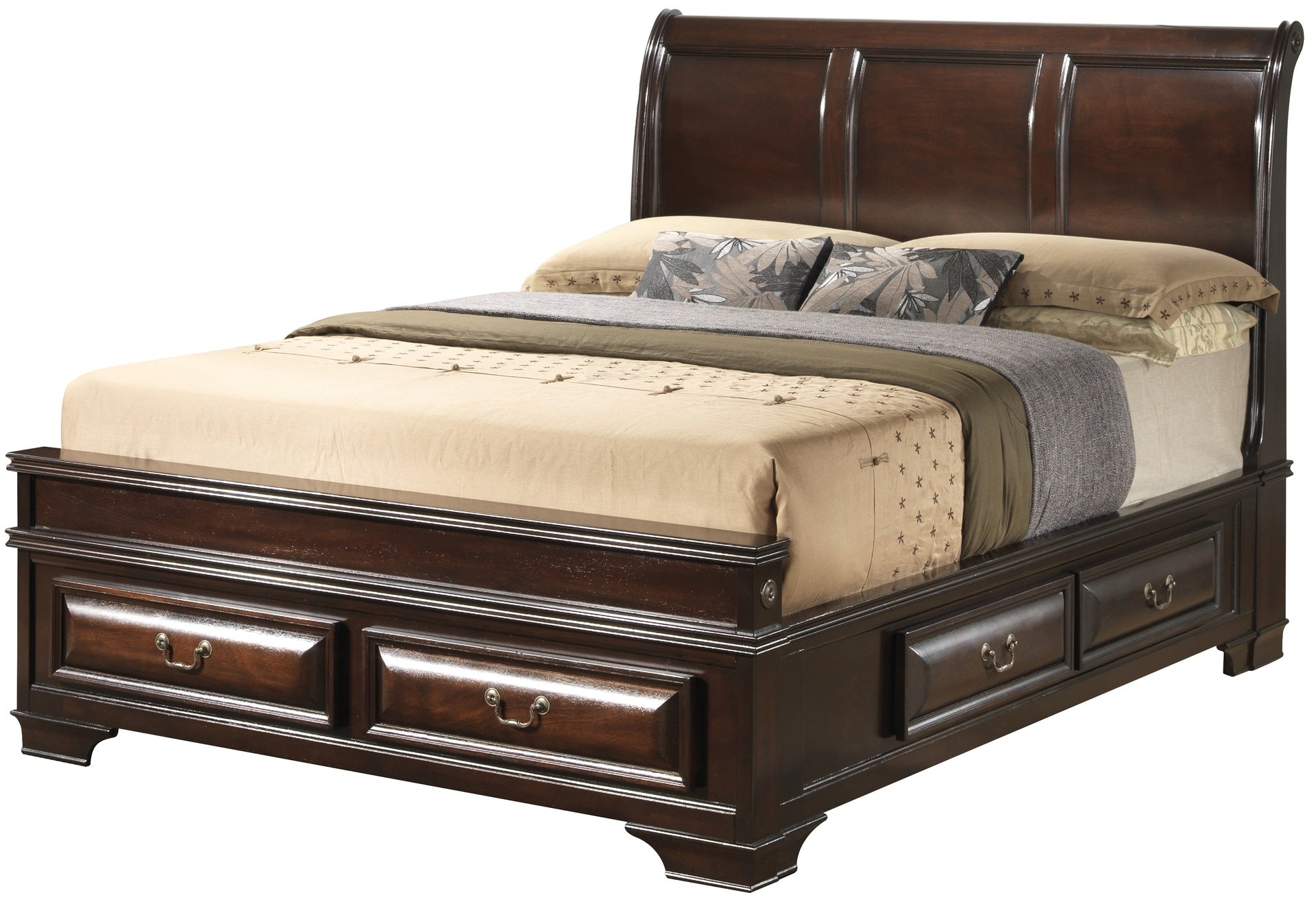 LaVita G8875A-QB Queen Storage Bed , Cappuccino