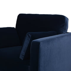 Knox 36" Modern Farmhouse Arm Chair, Dark Navy Blue Performance Velvet