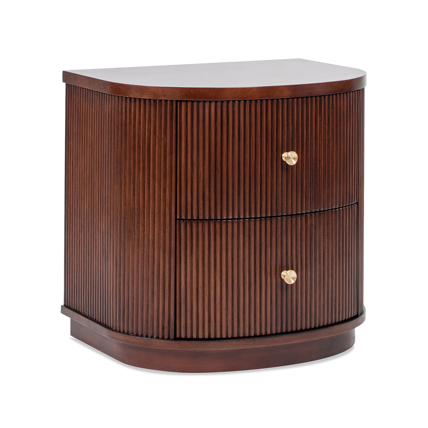 Valentine 24" 2-Drawer Storage Side Table, Dark Walnut Beech Wood