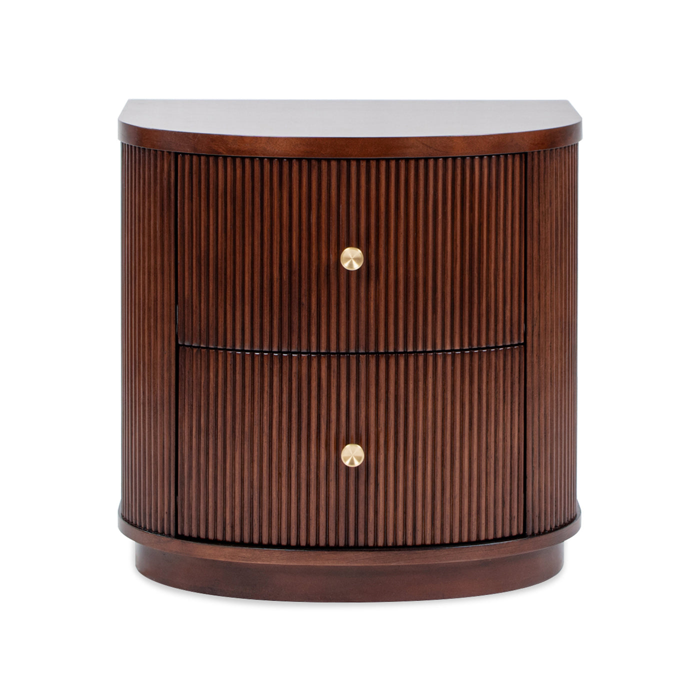 Valentine 24" 2-Drawer Storage Side Table, Dark Walnut Beech Wood