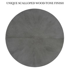 Oak Gray Round Dining Table 39.4" – Traditional Solid Wood Legs, Timeless Elegance, Ideal Focal Point for Family Gatherings