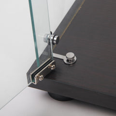 Two Door Glass Cabinet Glass Display Cabinet with 5 Shelves, Black