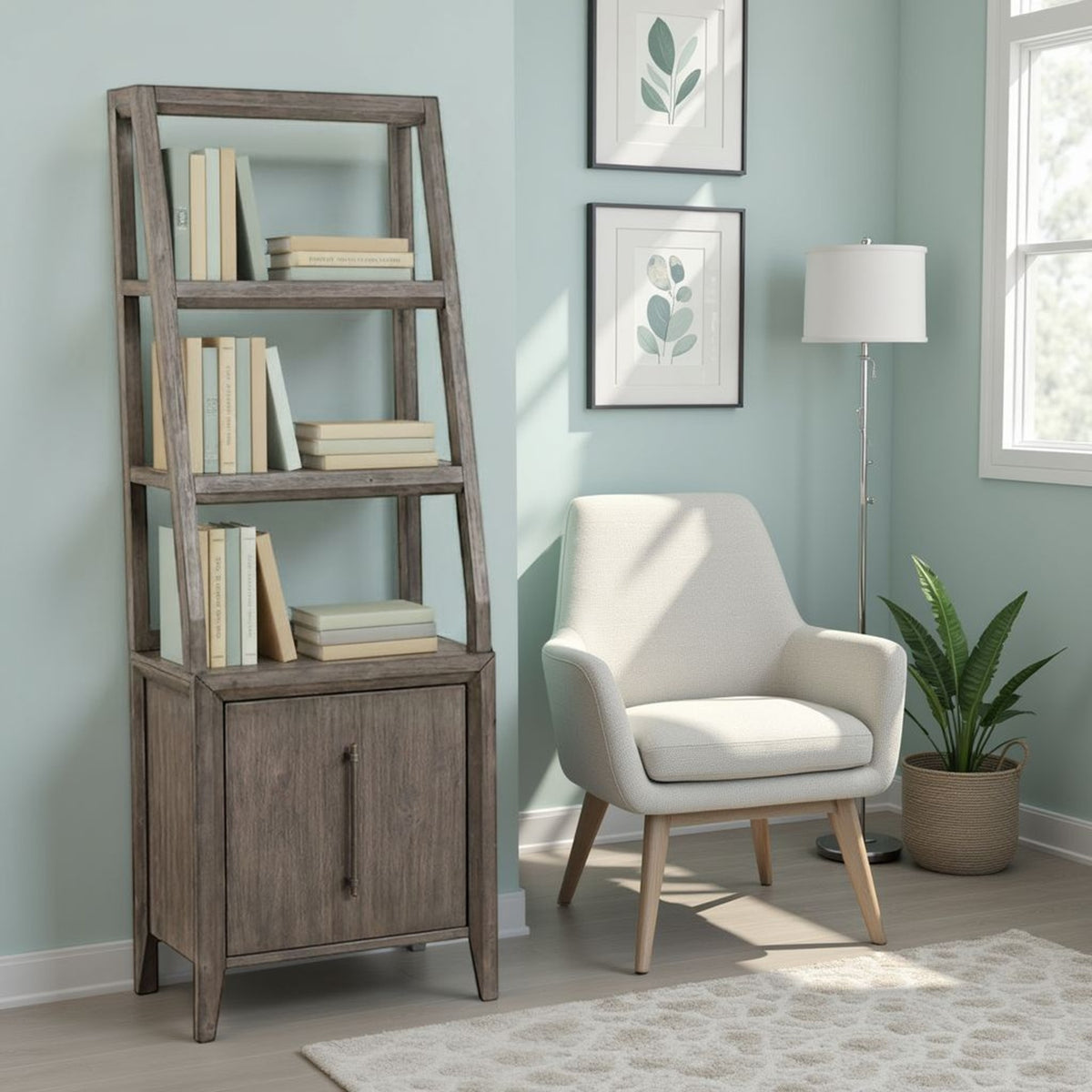 Avana Universal Bookshelf Pier, No Assembly Required, Smoky Greige Finish