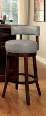 Bar Chairs 2pc 30" Supported On Rich Dark Wooden Legs The Fabric Padded Seats And Backrests Provide Comfortable Seating Dark Oak / Gray