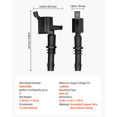 Ignition Coil Pack Set of 8 Compatible with Ford Expedition Lincoln Mark