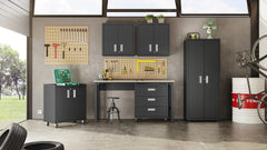 Rolling Garage Cabinet in Charcoal Gray