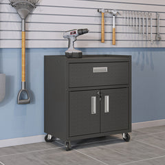 Rolling Garage Cabinet in Charcoal Gray