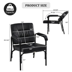Barber Chair Reclining Shampoo Chair for Barber & Hair Stylist Chair,Auto Recline Spa Beauty Equipment, Black