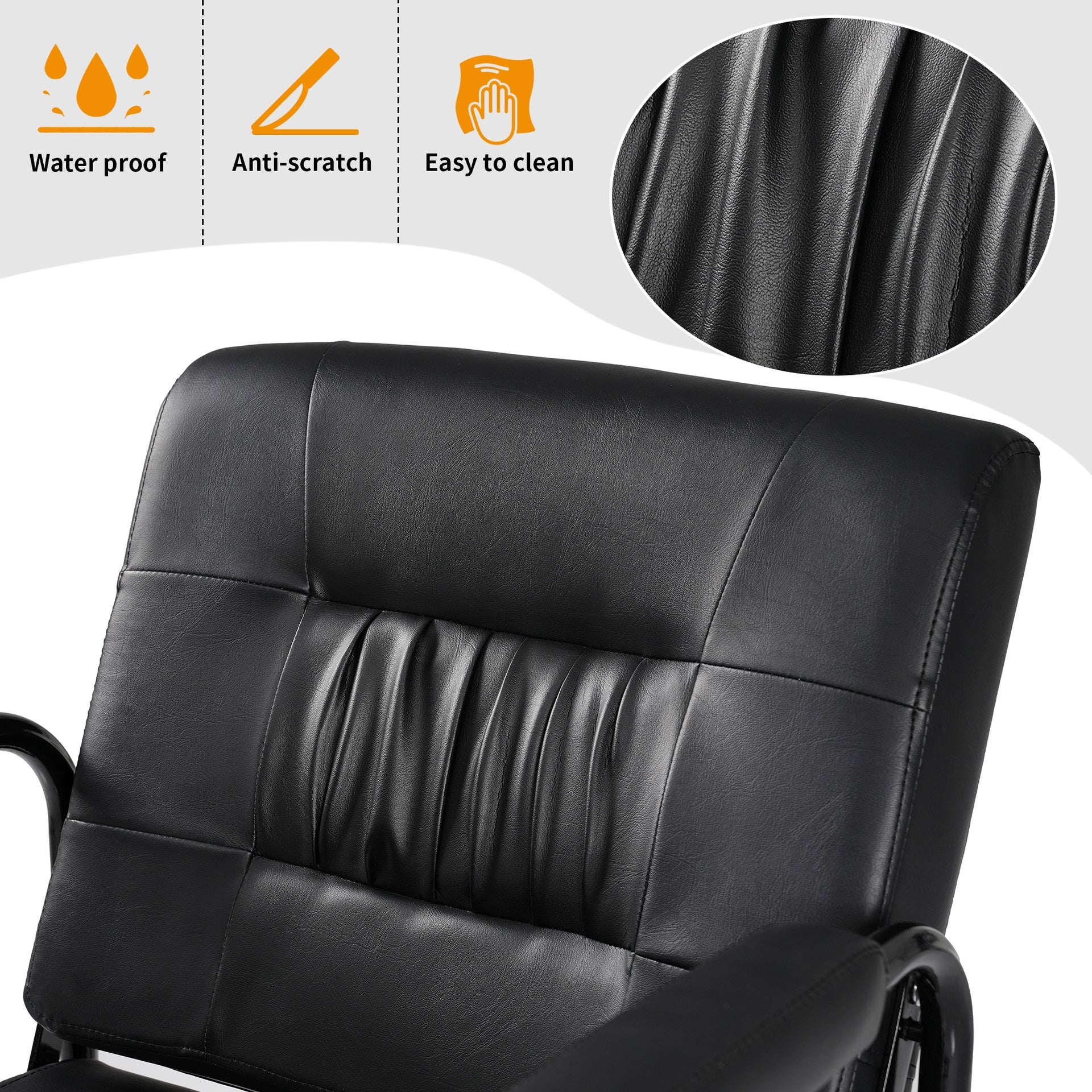 Barber Chair Reclining Shampoo Chair for Barber & Hair Stylist Chair,Auto Recline Spa Beauty Equipment, Black