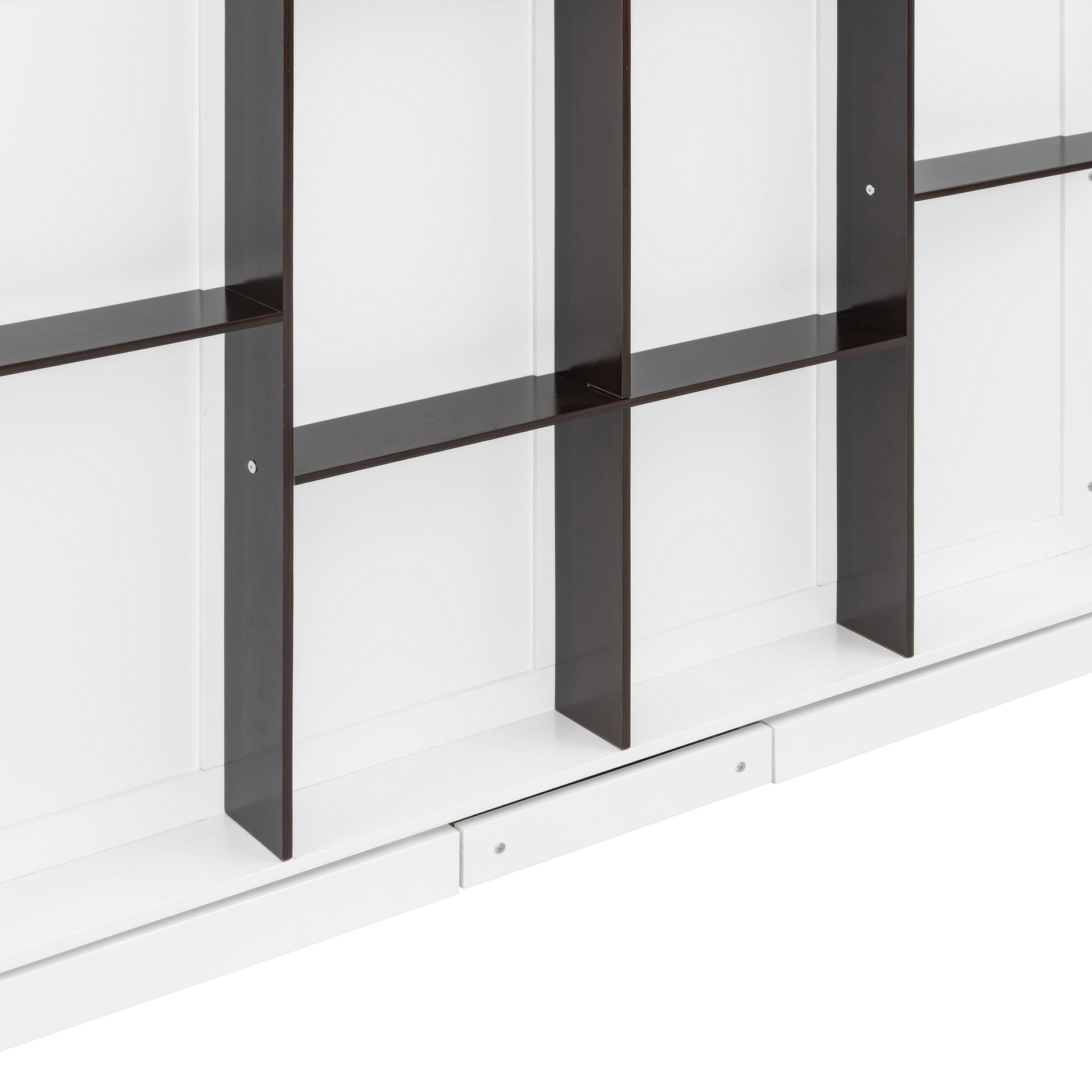 Rotating Queen Murphy Bed with Hidden Storage Racks, Space-Saving Multifunctional Wall Bed for Home Office & Small Rooms, White