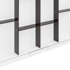 Rotating Queen Murphy Bed with Hidden Storage Racks, Space-Saving Multifunctional Wall Bed for Home Office & Small Rooms, White