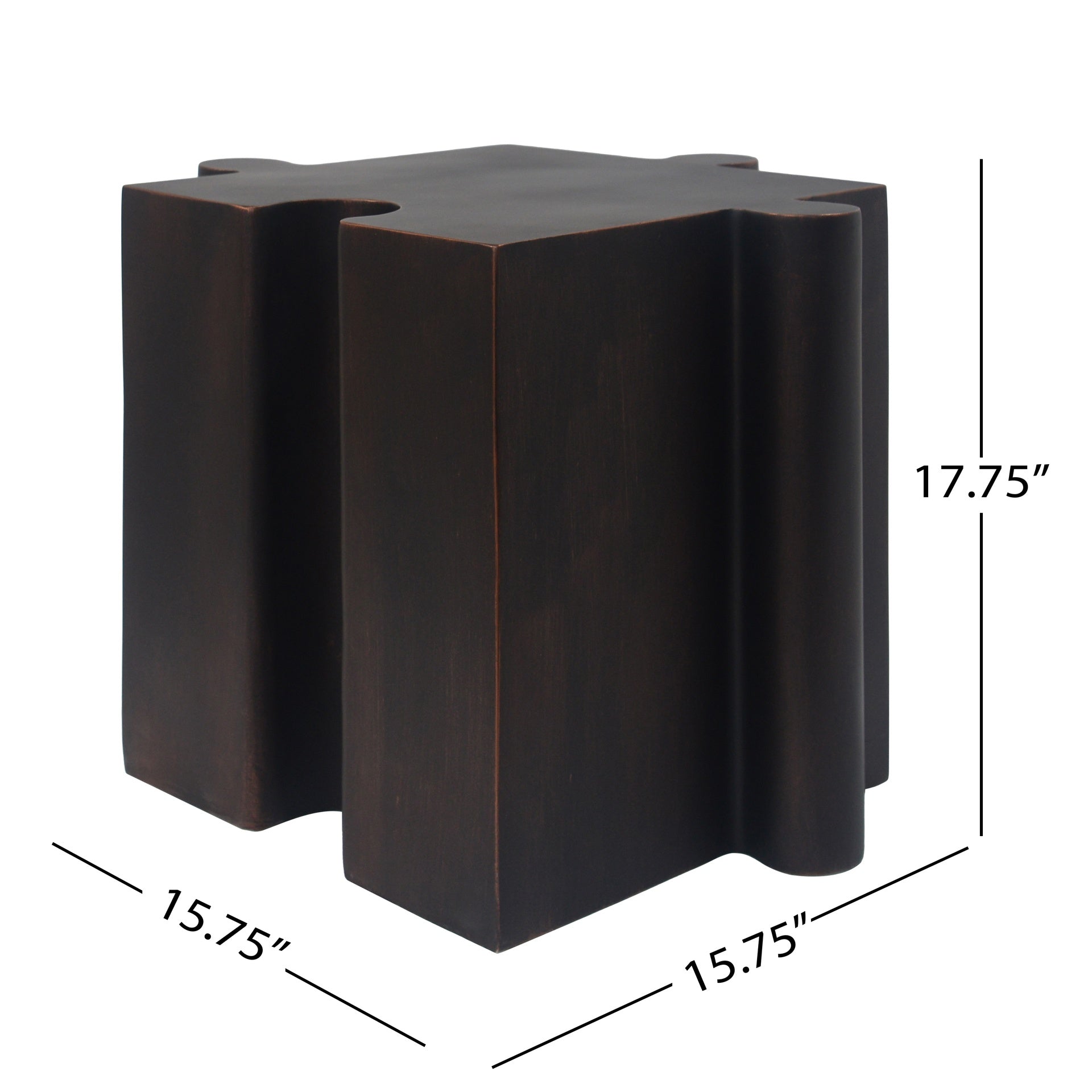 2-Piece Artistic Puzzle Table Set,Modular MGO Side Tables with Interlocking Design (1 Convex & 1 Concave), 200lb Capacity for Indoor & Outdoor, Antique Copper Color