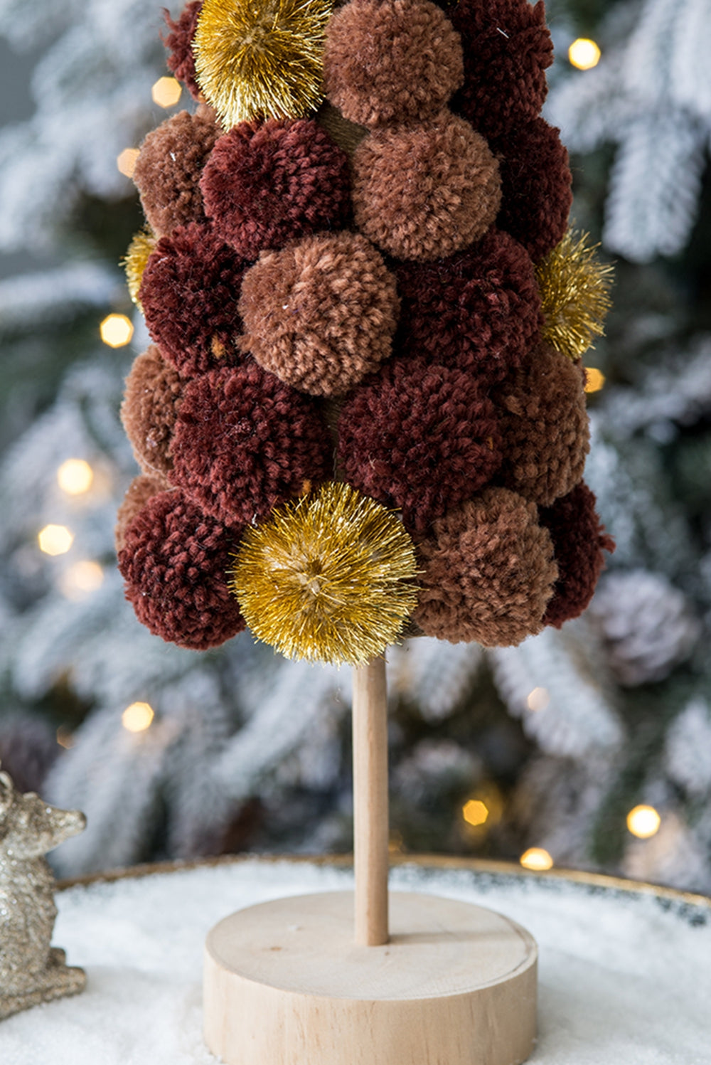 6.7x6.7x20" Tree Christmas Table Decor, Coffee Multi