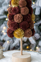 6.7x6.7x20" Tree Christmas Table Decor, Coffee Multi