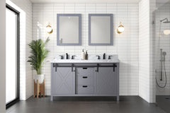 Dark Grey Double Bath Vanity 60 in. W x 22 in. D, with Carrara Marble Countertop