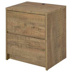Geary Mango 2-drawer Nightstand LED Lights and USB