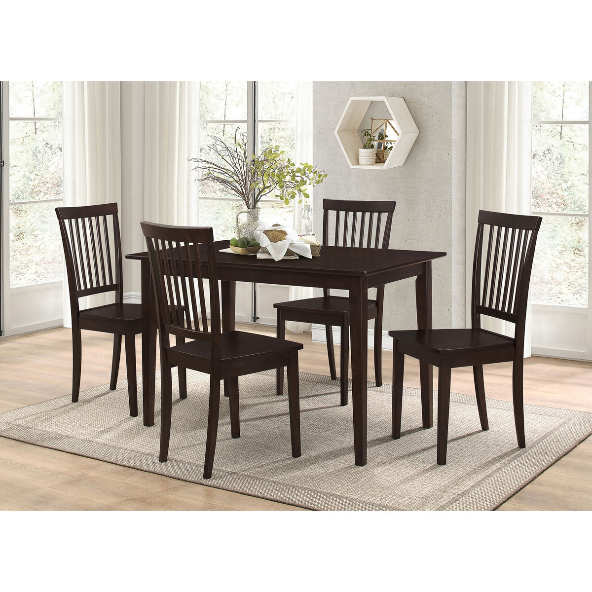 Stan Cappuccino 5-piece Dining Set