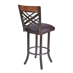 Mivara 30" Barstool in Auburn Bay finish with Brown Pu upholstery