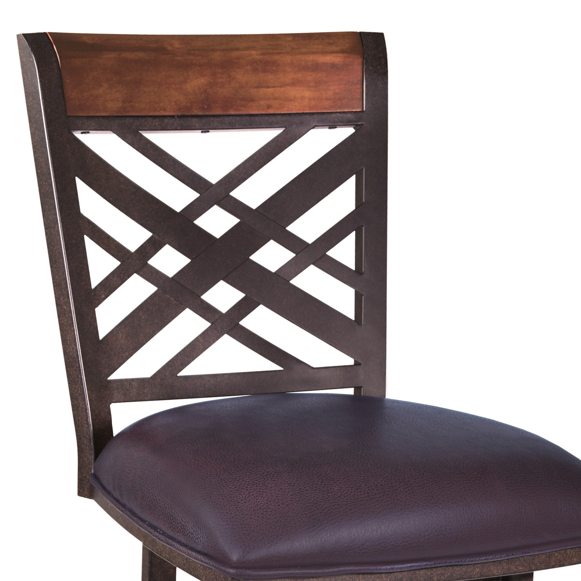 Mivara 30" Barstool in Auburn Bay finish with Brown Pu upholstery