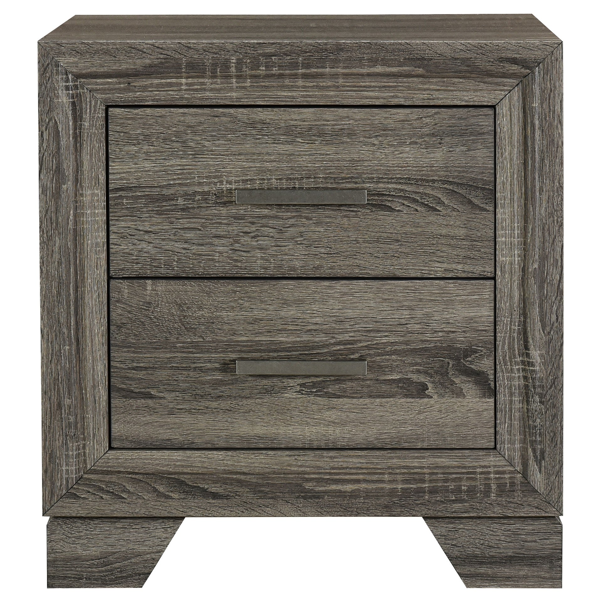 Funston Brown Oak 2-drawer Nightstand Bedside Table