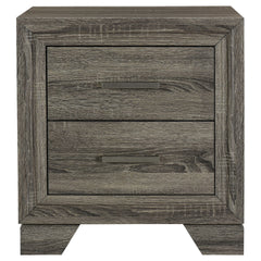 Funston Brown Oak 2-drawer Nightstand Bedside Table
