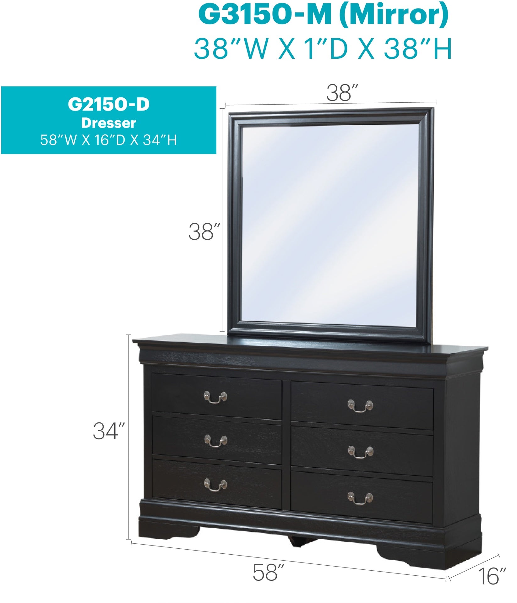 Elegant Black Traditional Dresser