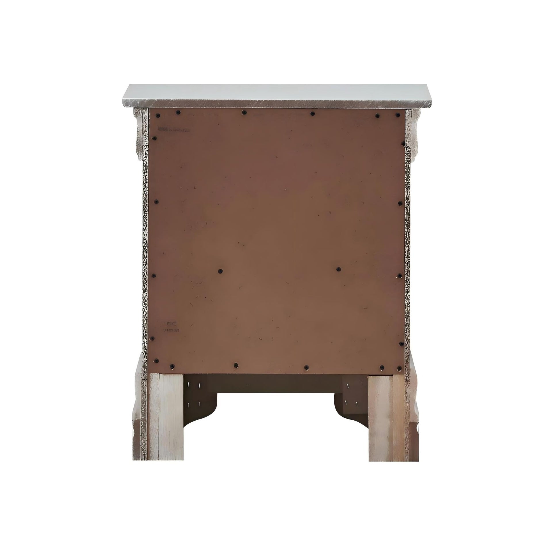 Sleek Silver Champagne Nightstand