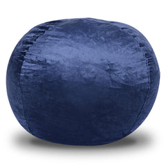 Minky Velvet Bean Bag Chair, Navy-5ft Plush Floor Chair for Kids and Adults w/ Washable Cover, Lounge Chair with Stretchable Fabric, Comfy Bedroom Chair, Filled with Shredded and Memory Foam.