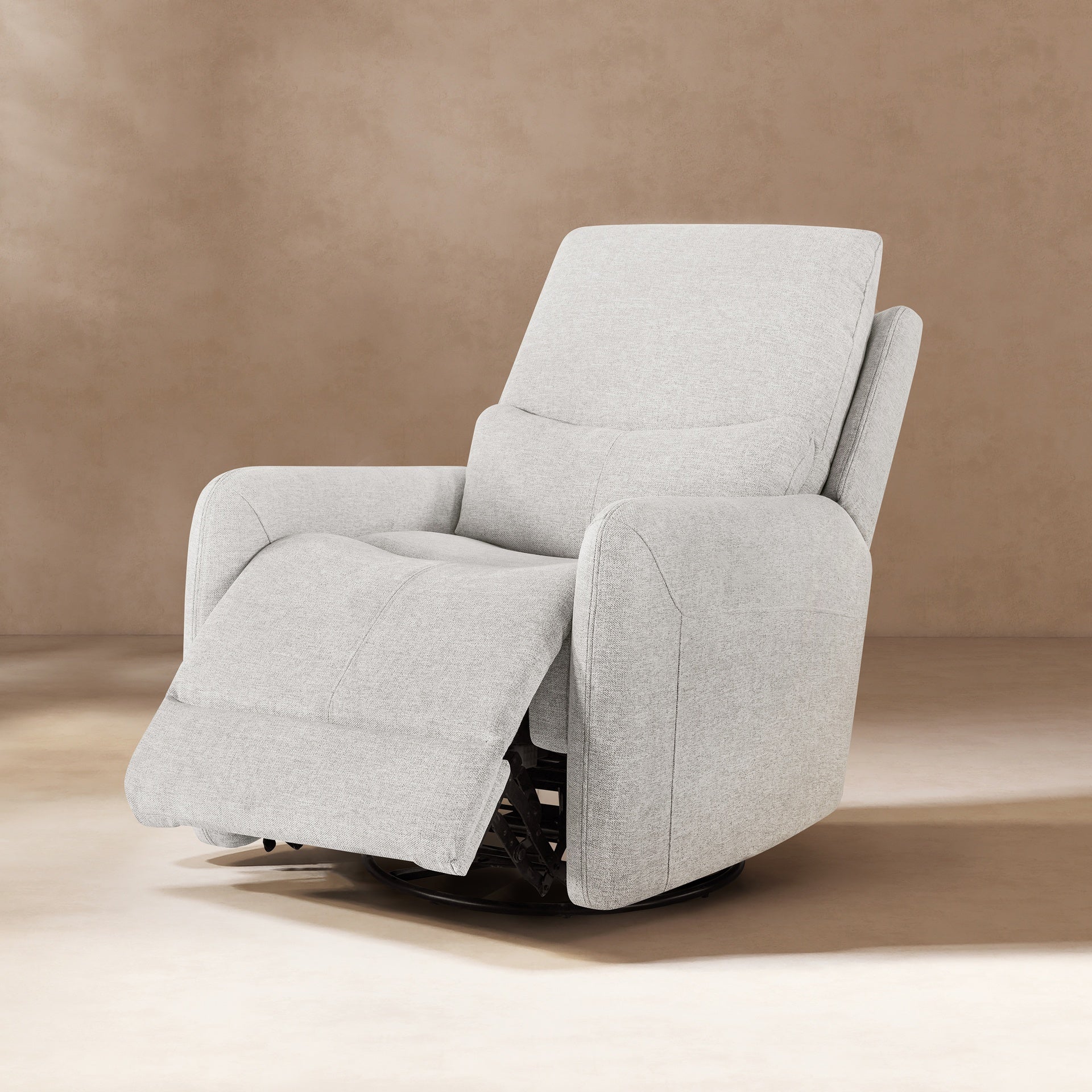Dublin 30" Swivel Power Recliner Arm Chair Heathered Light Gray Polyester