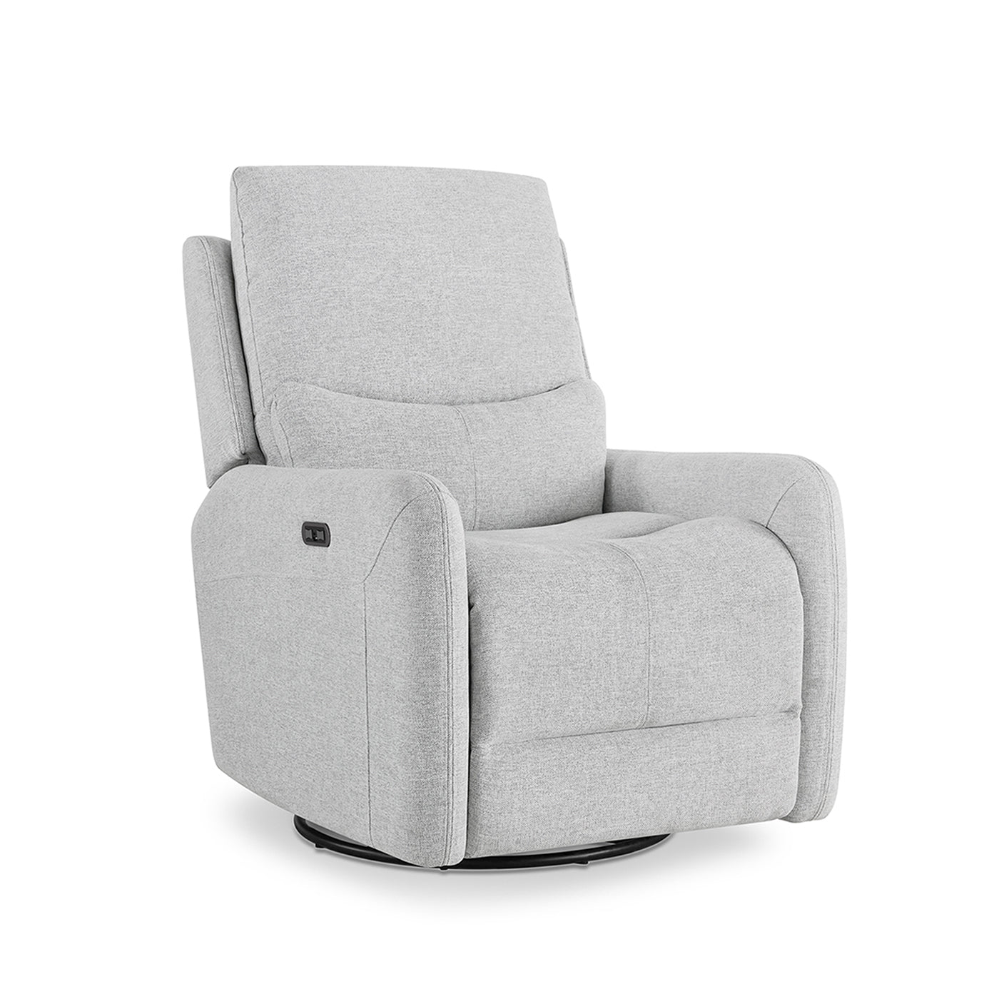 Dublin 30" Swivel Power Recliner Arm Chair Heathered Light Gray Polyester